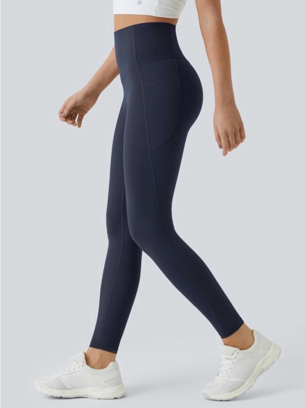 HALARA Navy High-Rise Pocket Leggings 7/8